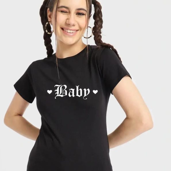 Baby Women Black T-Shirt