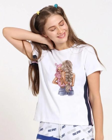 Women Printed White T-Shirt