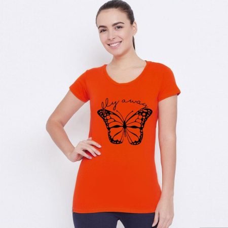 Fly Away Women Orange T-Shirt