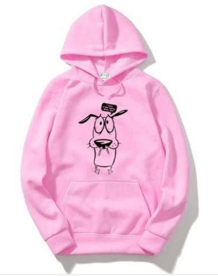Women Courage Dog Pink Hoodie