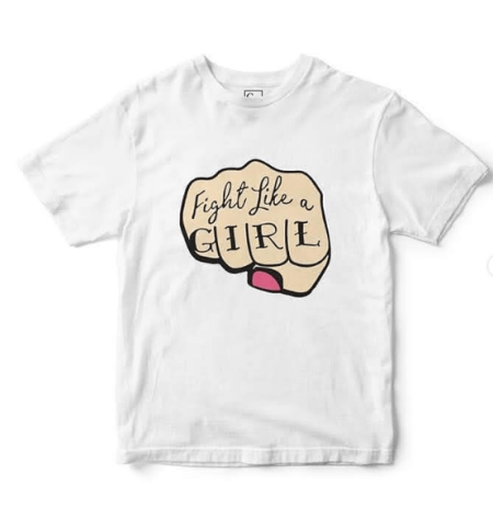Fight Like A Girl White T-Shirt