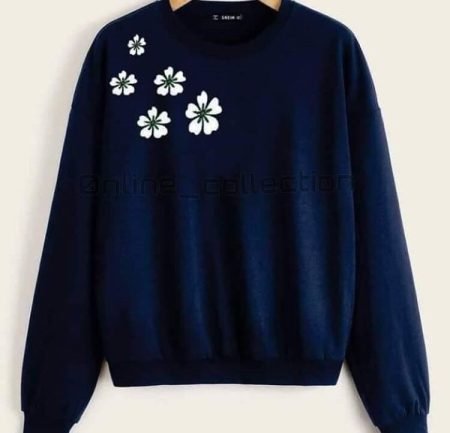 Floral Dark Blue Sweatshirt