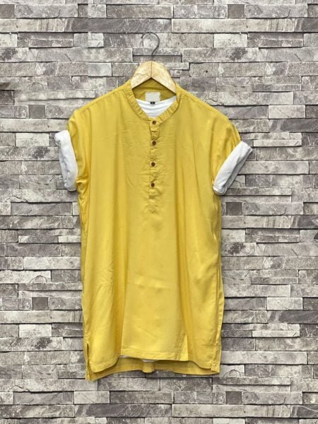 Men’s Half Sleeves Yellow Summer Shirt