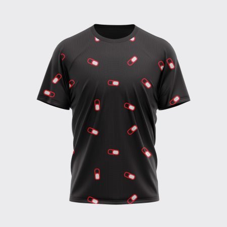 Black Printed Men's Jersey T-Shirt