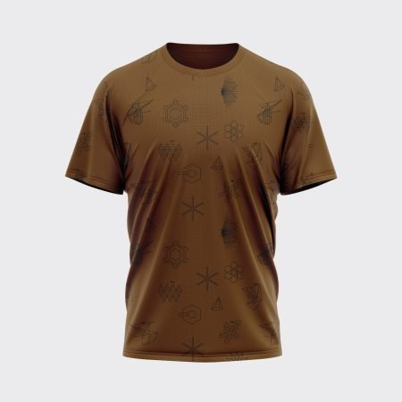 Brown Printed Men's Jersey T-Shirt