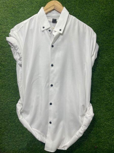 Men's Plain Linen Shirt White