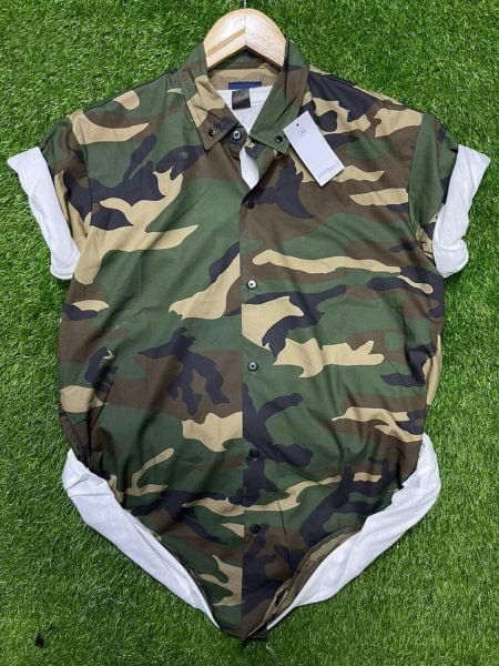 Men's Camo Print Short Sleeves Shirt