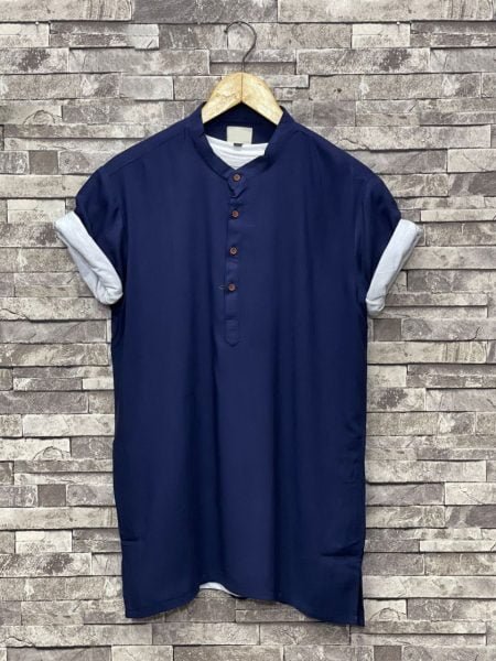 Men’s Navy Blue Half Sleeves Summer Shirt