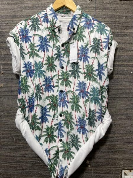 Men's Printed Summer Half Sleeves Shirt White