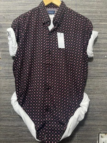 Men's Printed Maroon Summer Half Sleeves Shirt