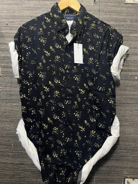 Men’s Black Printed Summer Half Sleeves Shirt