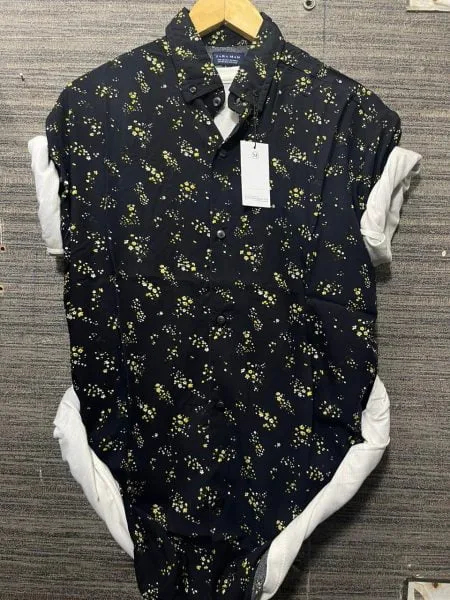 Men’s Black Printed Summer Half Sleeves Shirt