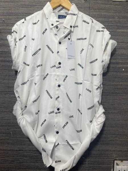 Men’s Love Dream Freedom Printed Summer Half Sleeves Shirt