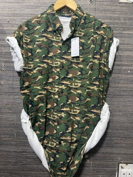 Men's Commando Style Printed Summer Half Sleeves Shirt