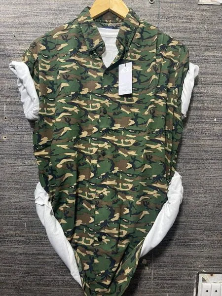 Men's Commando Style Printed Summer Half Sleeves Shirt