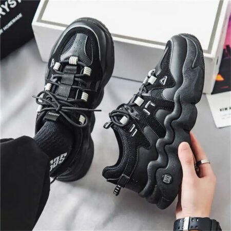 Mash Thick Bottom Exercise Shoes Lace Up Sports Material Composition