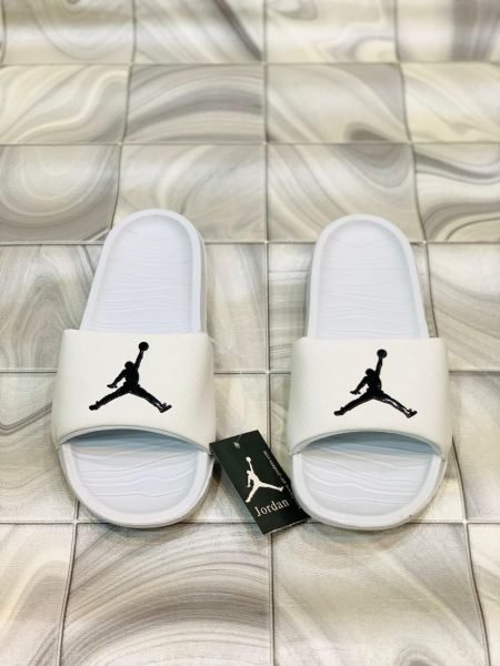 white Jordan Slippers