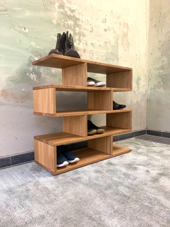 Zigzag Wooden Shoe Rack