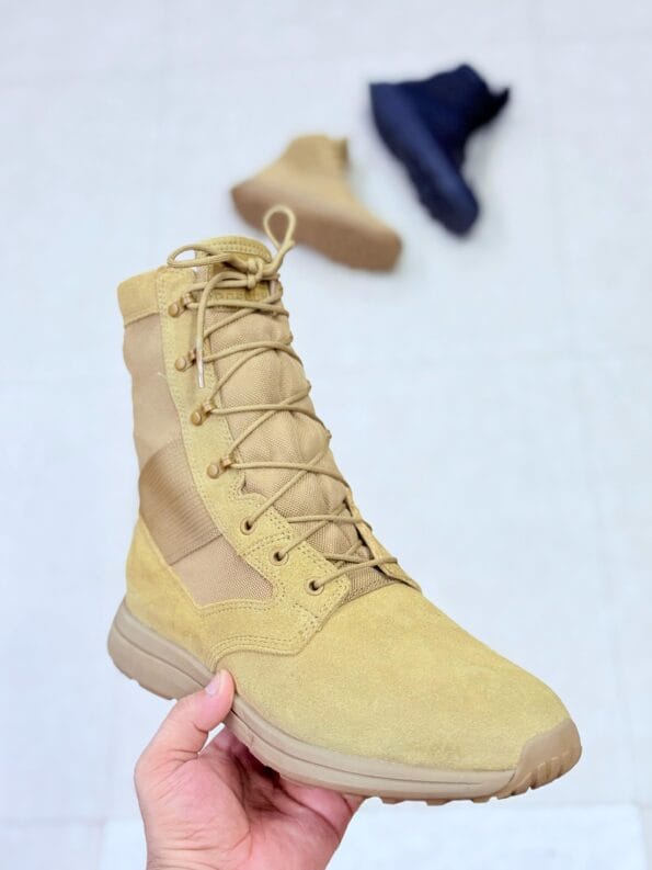 ARMY STYLE BOOTS SUEDE LEATHER WITH NYLON HIGH CUT