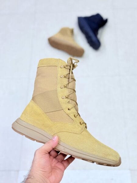 ARMY STYLE BOOTS SUEDE LEATHER WITH NYLON HIGH CUT