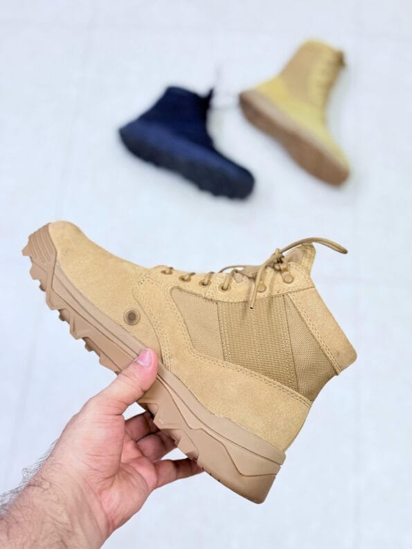 LIGHTWEIGHT MILITARY BOOTS SUEDE LEATHER WITH NYLON MID CUT